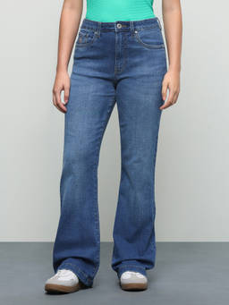 U.S. POLO ASSN. - Women Blue Solid/Plain Cotton Jeans