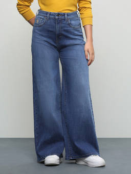 U.S. POLO ASSN. - Women Blue Solid/Plain Cotton Jeans