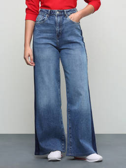 U.S. POLO ASSN. - Women Blue Solid/Plain Cotton Jeans