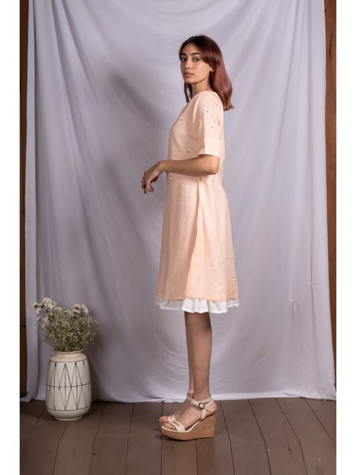chinese dress ladies Lace Ladies Layered Knee-Length Flared Formal Dress