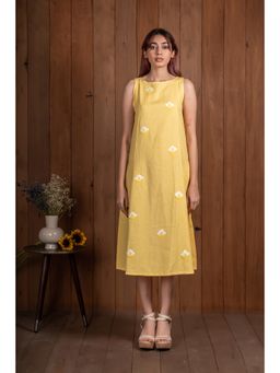 Silai Studio - Mogra Midi Dress With Inner (Set of 2)