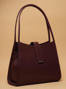 ERIDANI - Women Maroon Faux Leather Shoulder Bag