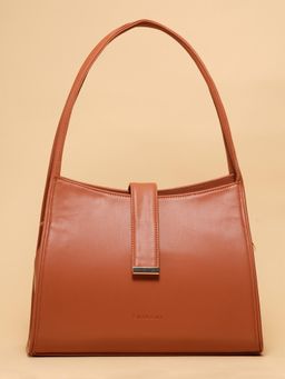 ERIDANI - Women Tan Faux Leather Shoulder Bag