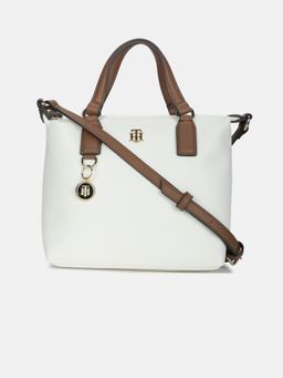 Tommy Hilfiger - Women White Polyurethane Handbag with Detachable Strap