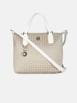 Tommy Hilfiger - Women Beige Polyester Handbag with Detachable Strap