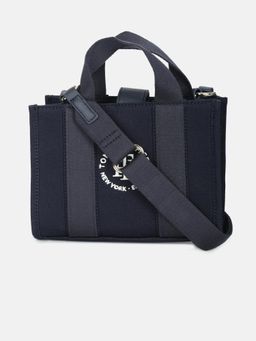 Tommy Hilfiger - Women Navy Blue Cotton Sling Bag with Detachable Strap