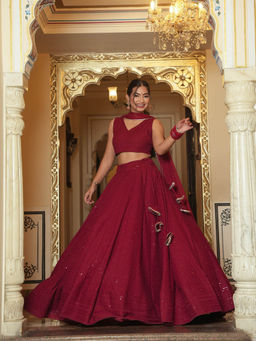 SAJILO - Inayat Chikankari Blouse with Lehenga and Dupatta (Set of 3)