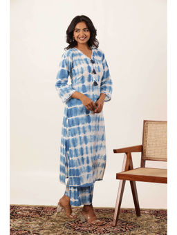 SAJILO - Blue Moon Shibori Kurta and Palazzo (Set of 2)