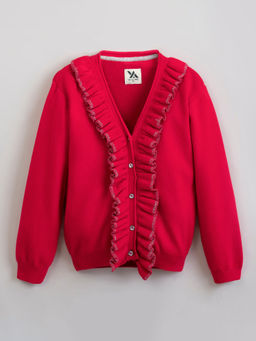 Hopscotch - Ruffle Embellished Cardigan
