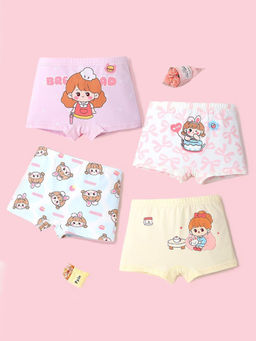 Hopscotch - Girls Multi Coloured Graphic Print Underwears - Pack of 4