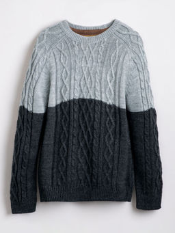 Hopscotch - Color-Blocked Full-Sleeve Knitted Sweater