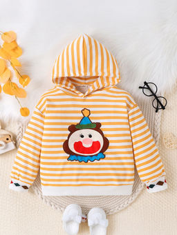 Hopscotch - Stripe Print Hooded Sweatshirt