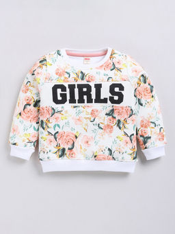 Hopscotch - Floral Print Terry Sweatshirt