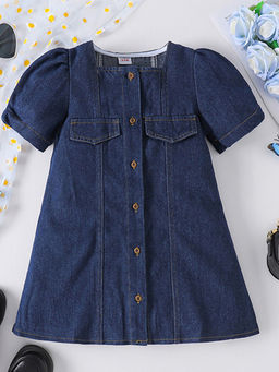 Hopscotch - Solid A-Line Casual Dress