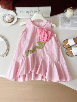 Hopscotch - Floral Applique Pure Cotton Casual Dress