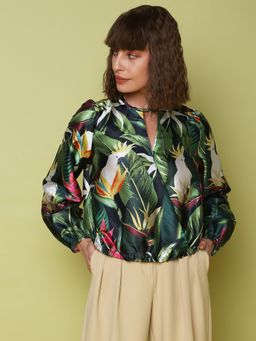 VERO MODA - Women Printed Party Wear Green Top