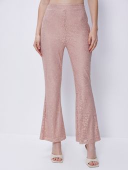 Cover Story - Pink Solid Lace Trouser