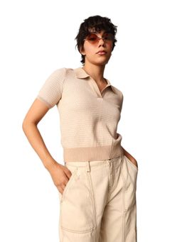 ONLY - Knit Jacquard Polo T shirt