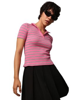 ONLY - Striped Polo T-Shirt