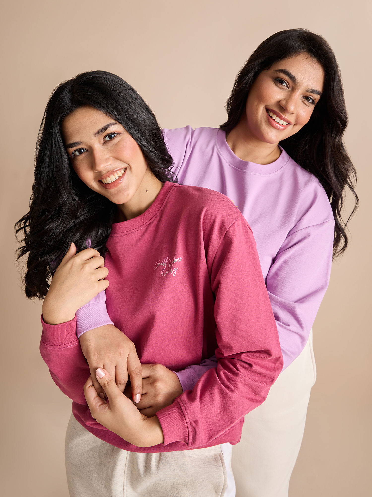 Cotton Terry Full Sleeve Round Neck Cozy Sweatshirt-NYLE703-Grape