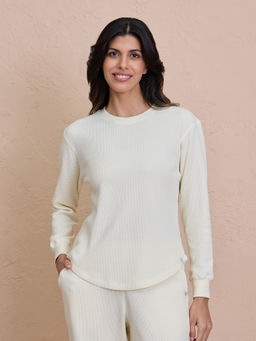 Nykd by Nykaa - Full Sleeve Waffle T-Shirt NYS803-Off White