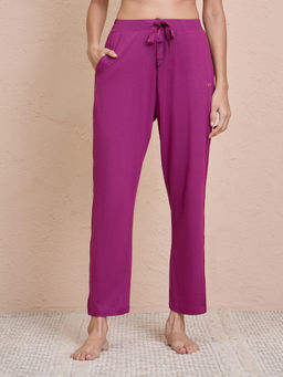 Nykd by Nykaa - Buttery Soft Modal Cotton Pyjama With Clean Elasticated Waist & Pockets Nys911 Wine