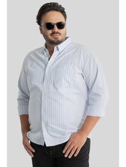 Snitch - Fortunato Light Blue Stripes Plus Size Shirt