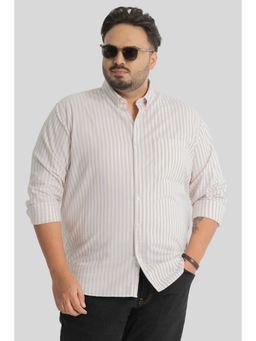 Snitch - Fortunato Peach Stripes Plus Size Shirt