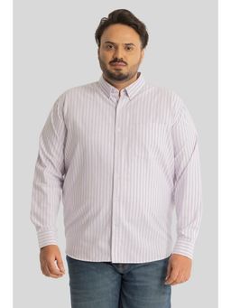 Snitch - Fortunato Lavender Stripes Plus Size Shirt