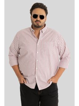Snitch - Fortunato Mauve Stripes Plus Size Shirt