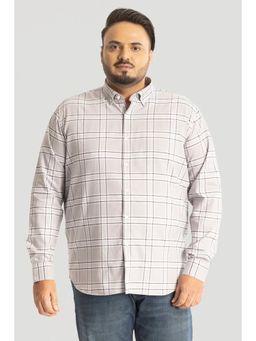 Snitch - Light Grey Oxford Checks Plus Size Shirt