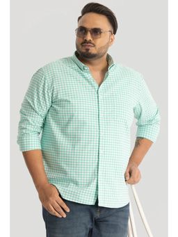 Snitch - Green Oxford Checks Plus Size Shirt
