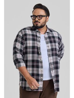 Snitch - Black Checks Casual Plus Size Shirt