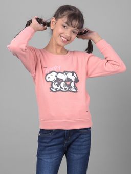 CRIMSOUNE CLUB - Girls Pink Printed Sweatshirt