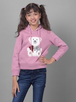 CRIMSOUNE CLUB - Girls Purple Printed Hooded Sweatshirt