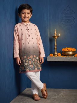 AJ Dezines - Pink Floral Straight Mid Waist Kurta & Pyjama