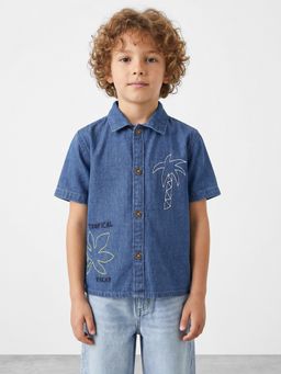 R&B - Blue Embroidered Shirt