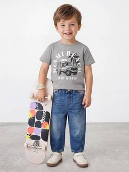 R&B - Grey Graphic Half Sleeves T-Shirt
