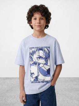 R&B - Blue Graphic Half Sleeves T-Shirt