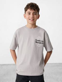 R&B - Grey Typography Half Sleeves T-Shirt