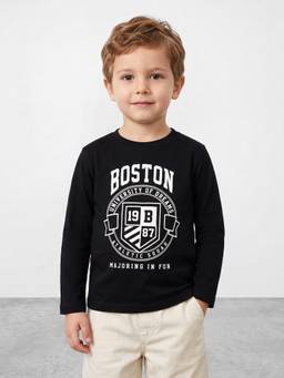 R&B - Black Typography Full Sleeves T-Shirt
