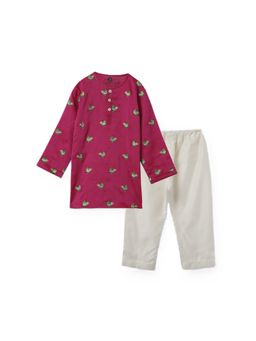 DULAAR - Pink Embroidered Straight Mid Waist Kurta & Pyjama