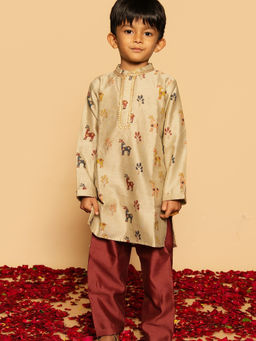 DULAAR - Multi-Color Printed Straight Mid Waist Kurta & Pyjama