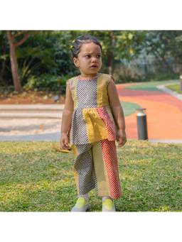 DULAAR - Multi-Color Printed Straight Mid Waist Top & Pant