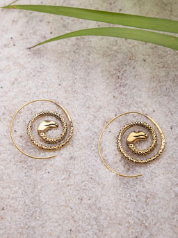 Studio One Love - Serpent Musings Gold-Plated Handmade Brass Hoop Earrings