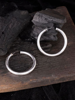 Studio One Love - In My Closet Silver-Plated Handmade Brass Hoop Earrings