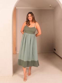 WHY SO BLUE - Green Noa Strappy Dress