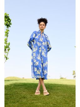 Raas Life - Blue Daisy Floral Printed Dress
