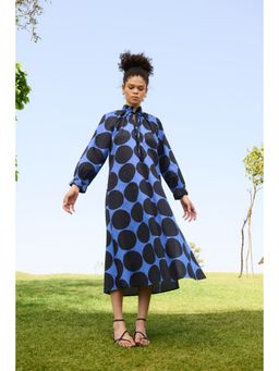 Raas Life - Black & Blue Daisy Printed Dress