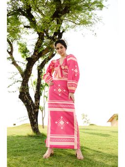 Raas Life - Pink Dahlia Printed Dress